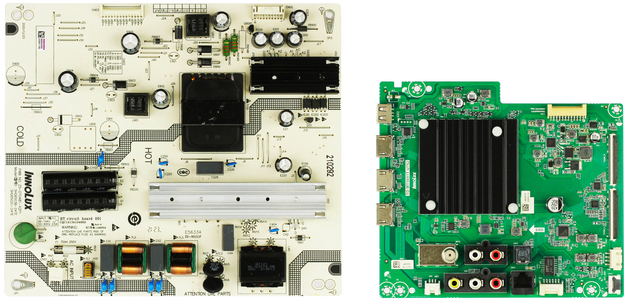 Vizio V655-J09 (LIAIG2M Serial) Complete LED TV Repair Parts Kit