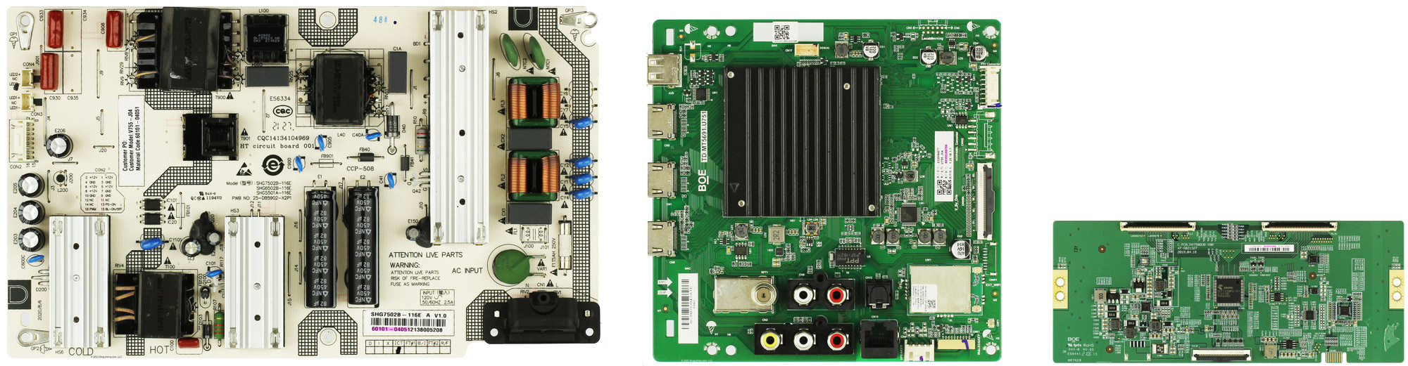 Vizio V755-J04 (LBNFE5KX Serial) Complete LED TV Repair Parts Kit