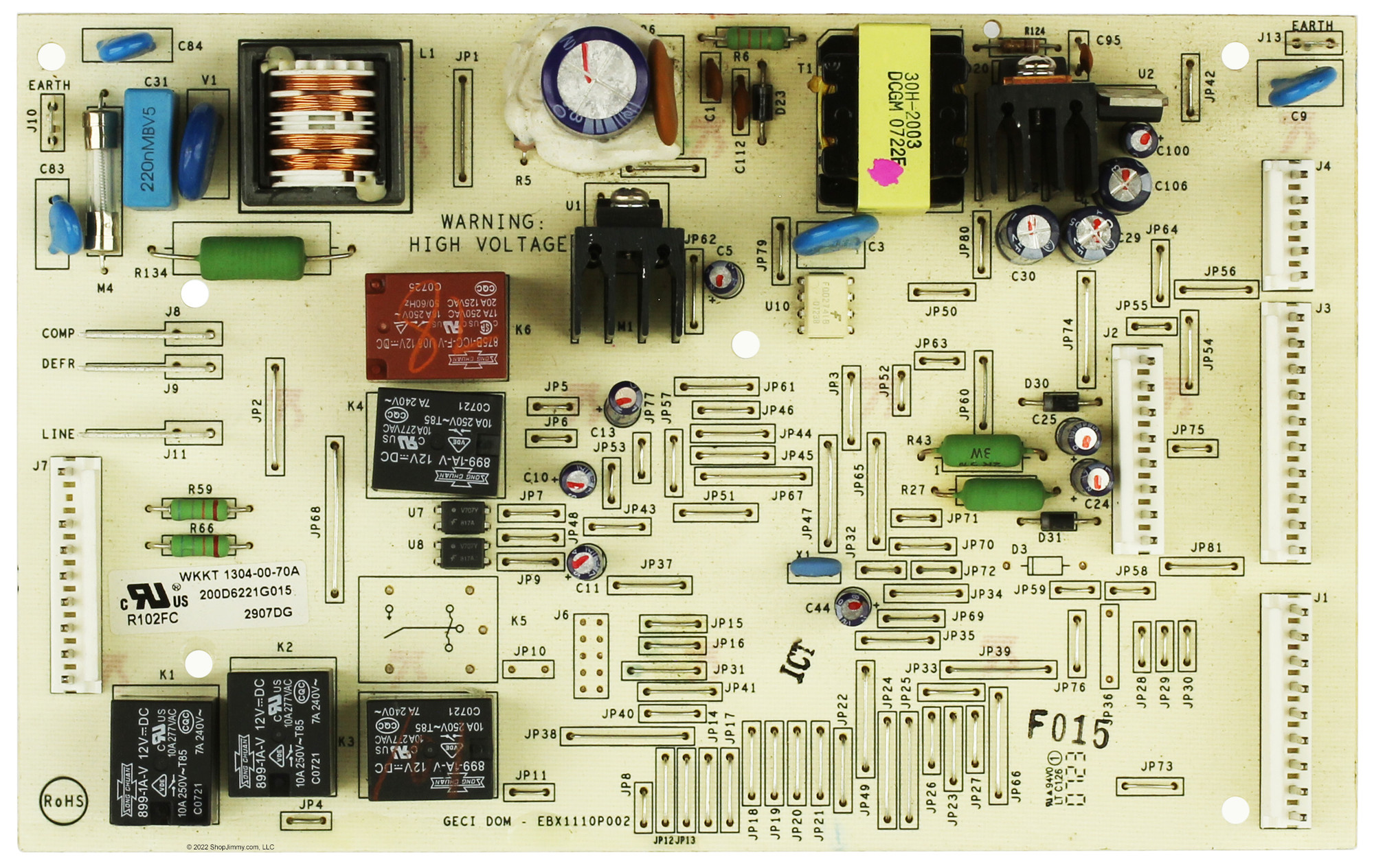 GE Refrigerator WR55X10715 200D6221G015 Main Control Board Assembly
