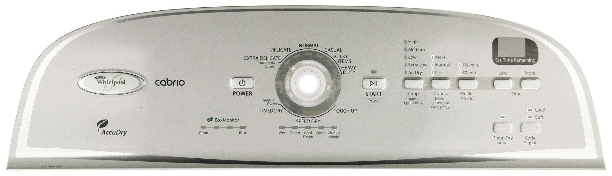 Whirlpool Dryer W10295273 Top Console