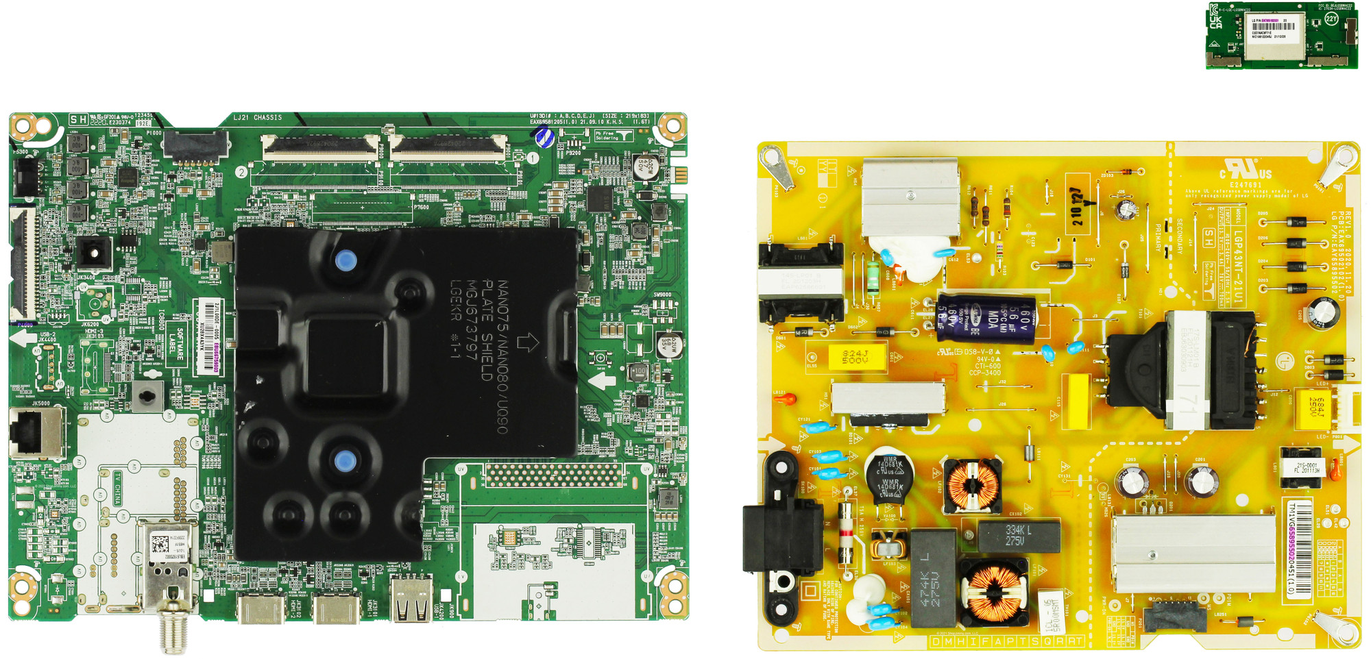 LG 43UQ7590PUB.BUSFLJM Complete LED TV Repair Parts Kit