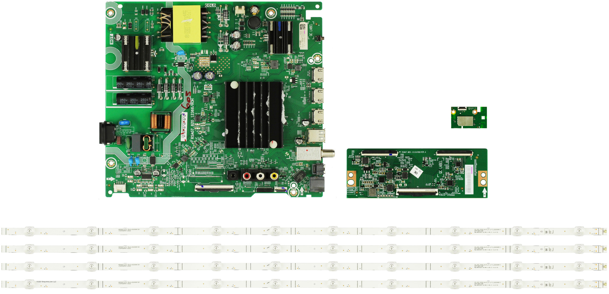 Hisense 55A65H Complete LED TV Repair Parts Kit w/Backlights Version 4