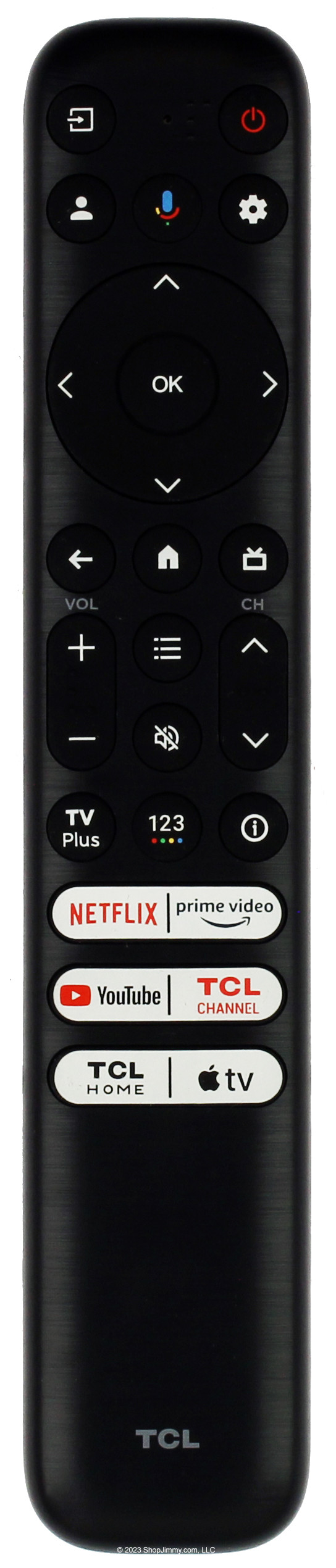 TCL 21001-000100 Remote Control Netflix Prime YouTube TCL Apple