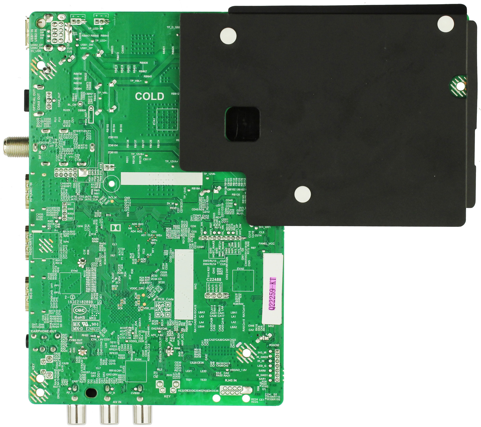 Onn Q22259-KT Main Board/Power Supply for 100012589