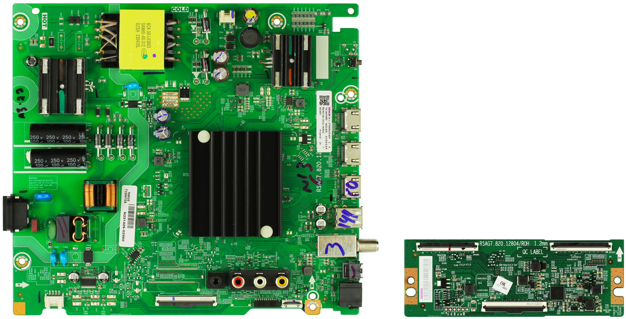 Hisense 55A65K Complete LED TV Repair Parts Kit Version 1