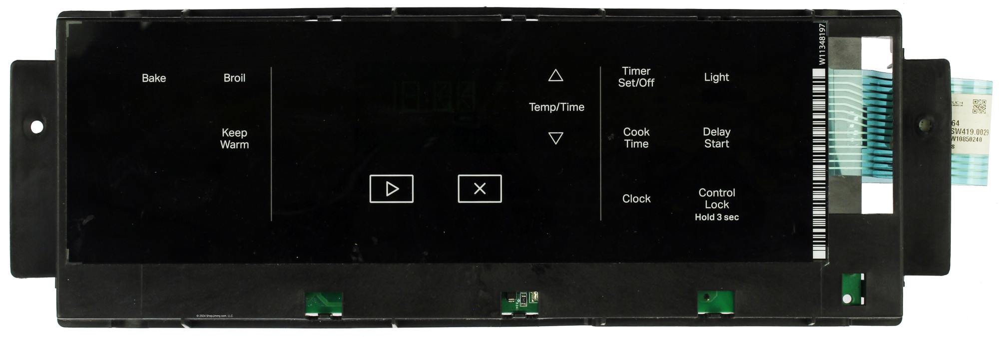 Whirlpool W11511589 Range Control Board Black Overlay