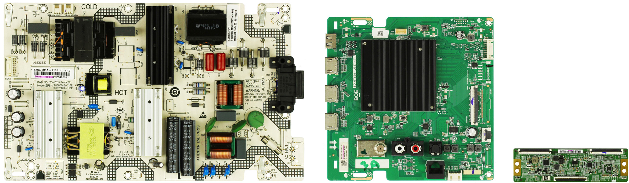 Vizio V755X-K04 (LBSFR5BZ Serial) Complete LED TV Repair Parts Kit