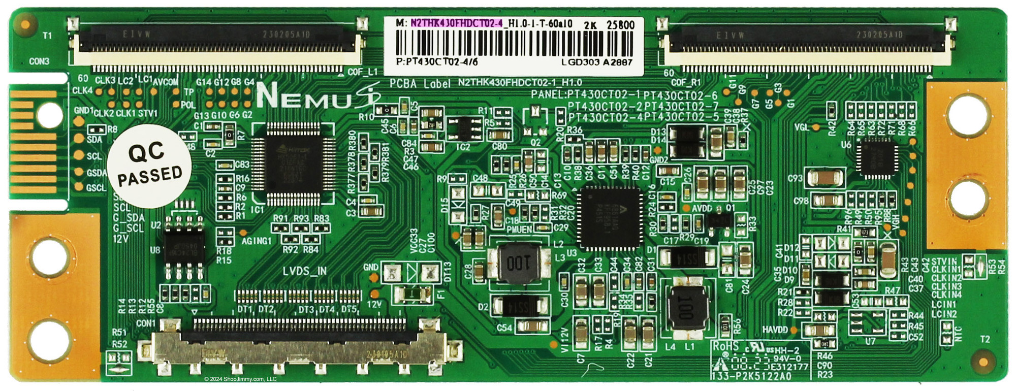 Sceptre PT430CT02-4/6 N2THK430FHDCT02-4 43-Inch T-Con Board