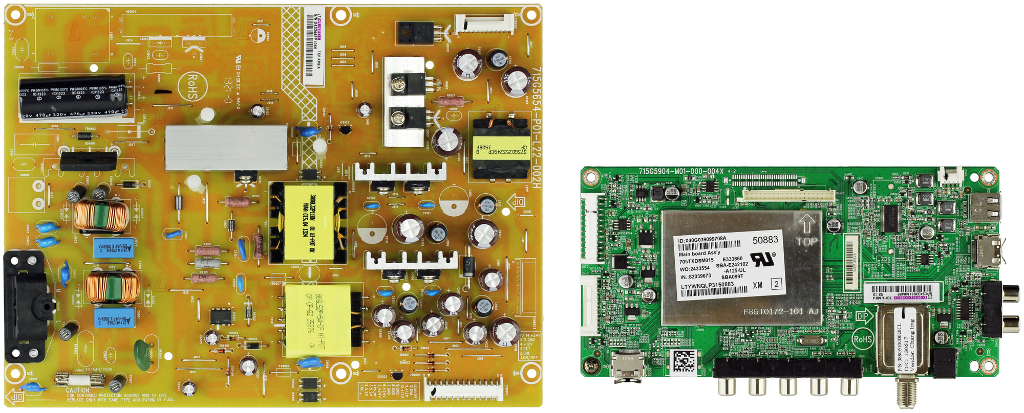 Vizio E390A1 (LTYWNQLP) TV Repair Parts Kit Version 3