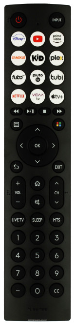 Hisense EN2D36H(0011) LED Smart TV Remote Control -- Open Bag
