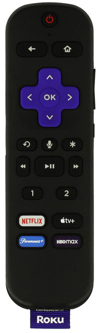 Roku 3026000017 Remote Control Netflix, AppleTV, Paramount, HBOMax -- Open Bag