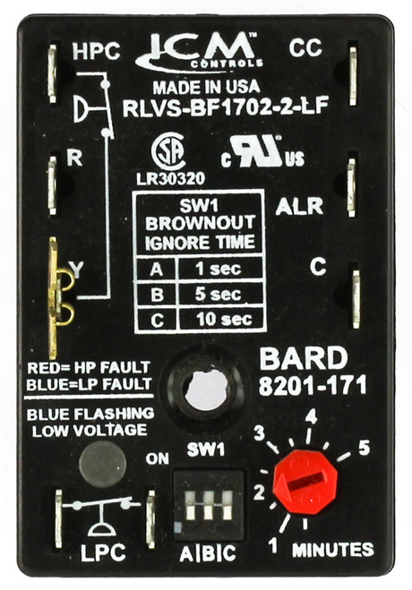 Bard 8201-171 Time Delay Compressor Control Module ICM Controls RLVS-BF1702-2-LF