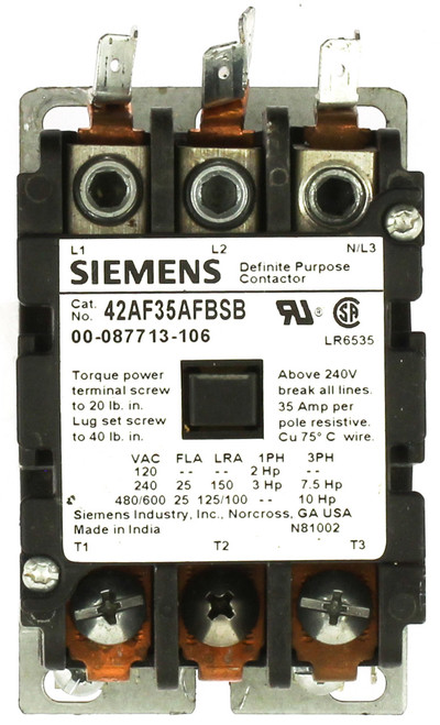 Siemens 42AF35AFBSB Definite Purpose Contactor