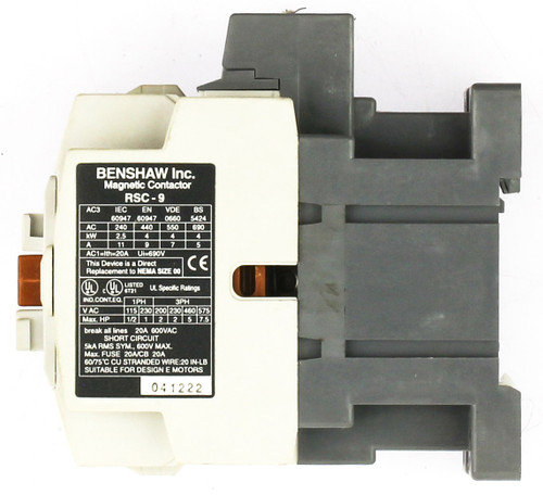 Benshaw RSC-9-6AC120 Magnetic Contactor