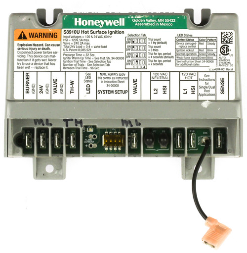 Honeywell S8910U Furnace Hot Surface Ignition