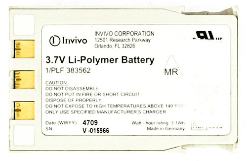 Invivo 383562 3.7V Lithium-Polymer Battery