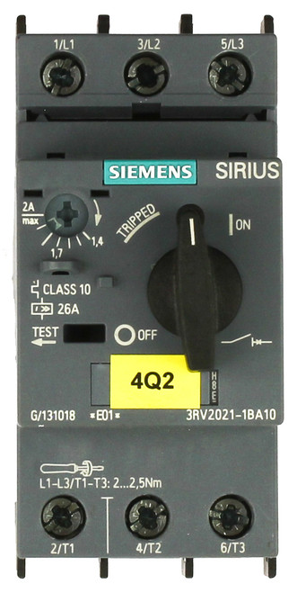 Siemens 3RV2021-1BA10 Motor Protection Circuit Breaker