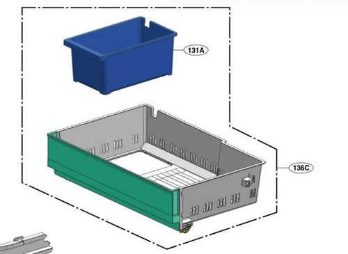 LG AJP76427716 Refrigerator Freezer Drawer Tray w/Ice Bin