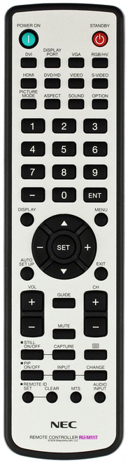 NEC RU-M117 Remote Control - Open Bag