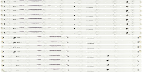 JVC IC-E-VZAA65D390A/B/C Replacement LED Backlight Strips