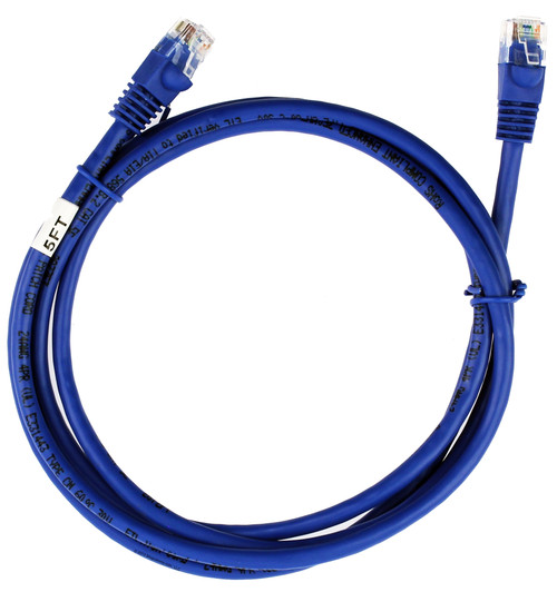 Quiktron 570-110-005 5ft Value Series Cat5E Booted Patch Cord - Blue