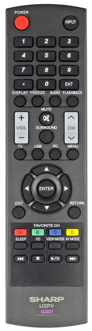 Sharp 9JY640147040000 (GJ221) Remote Control
