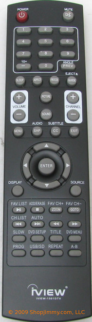 IVIEW 1501DTV (IVIEW-1501DTV) Remote Control