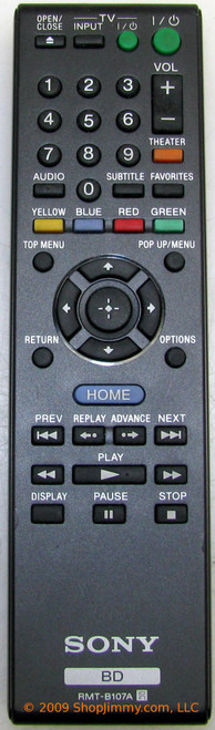 Sony 1-487-673-11 (RMT-B107A) Remote Control