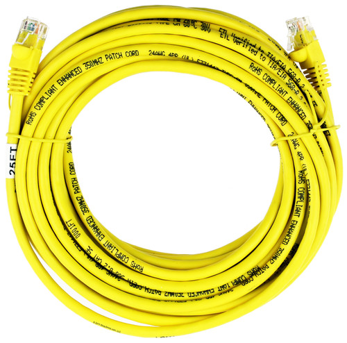 Quiktron 570-110-025 25ft Value Series Cat5E Booted Patch Cord - Yellow