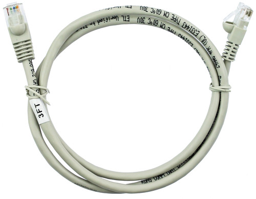 Quiktron 570-100-003 3ft Value Series Cat5E Booted Patch Cord - Gray