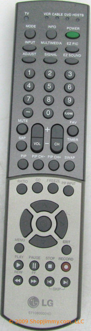 LG 6710900004D Remote Control