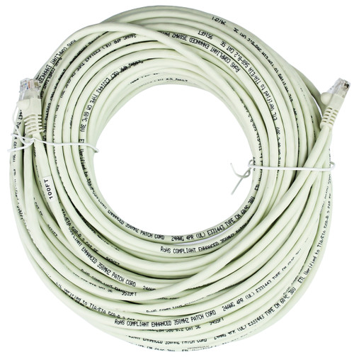 Quiktron 570-125-100 100ft Value Series Cat5E Booted Patch Cord - White