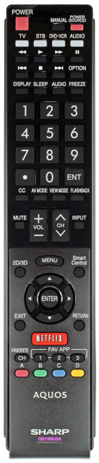 Sharp RRMCGB118WJSA Remote Control