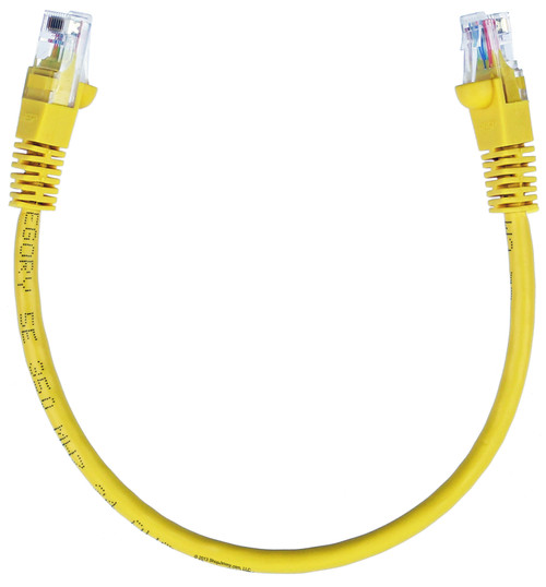 Quiktron 570-115-001 1ft Value Series Cat5E Booted Patch Cord - Yellow