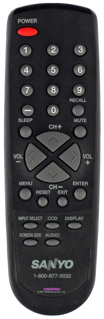 Sanyo 076E0PV031 Remote Control--Open Bag