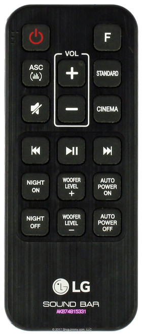 LG AKB74815331 Remote Control -- Open Bag