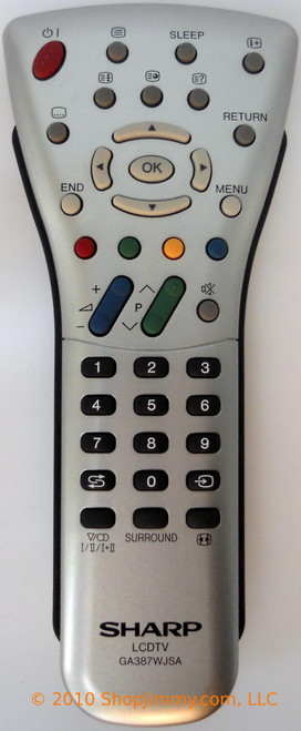 Sharp RRMCGA387WJSA Remote Control