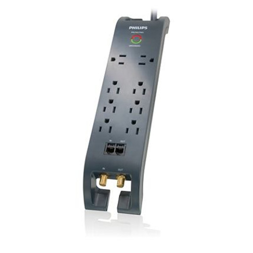 Philips SPP4085A/17 Surge Protector SPP4085A Home Office 8 Outlets