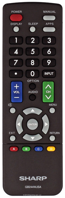 Sharp RRMCGB244WJSA (GB244WJSA) Remote Control -- New