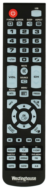 Westinghouse TY-49B Remote Control -- Open Bag