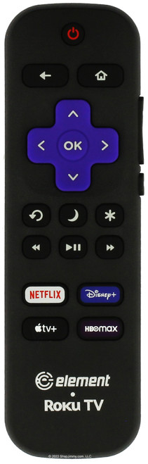 Element E4AA55R E4AA65R Roku TV Remote Control Netflix Disney Apple HBOMax--Open Bag