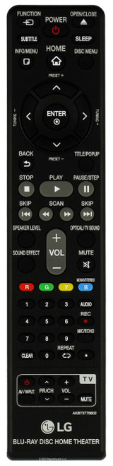 LG AKB73775802 Blu-Ray Home Theater Remote Control LHB675 -- NEW