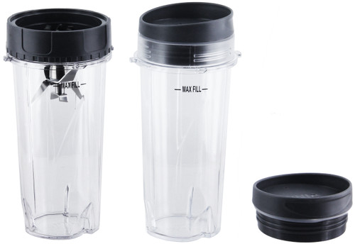 Ninja 16 oz. Tritan Nutri Ninja Cups with Lids 2-PACK and 1 Blade Assembly