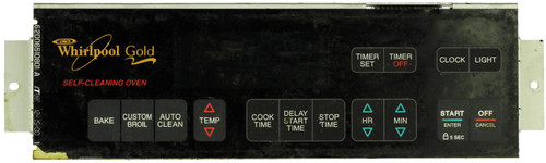 Whirlpool Oven 6610172 8054011 Control Board - Black Overlay