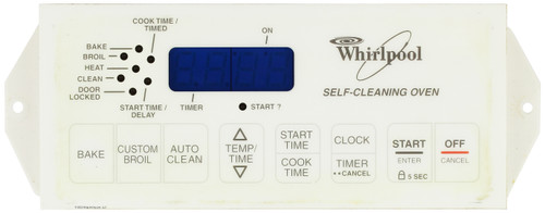 Whirlpool Range 8522476 Control Board W/ White Overlay 