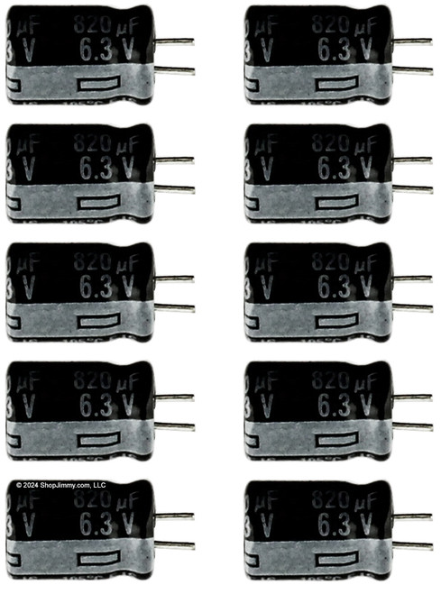Lot of 10 6.3UT820 820uf @ 6.3V Hi Temp Radial Capacitor