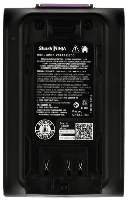 Shark DetectPro XBATR525DC Cordless Vacuum Battery IW1111 IW1120 IW1120C - Refurbished