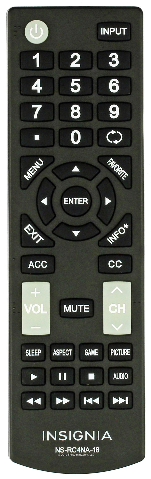 Insignia NS-RC4NA-18 Remote Control -- Open Bag