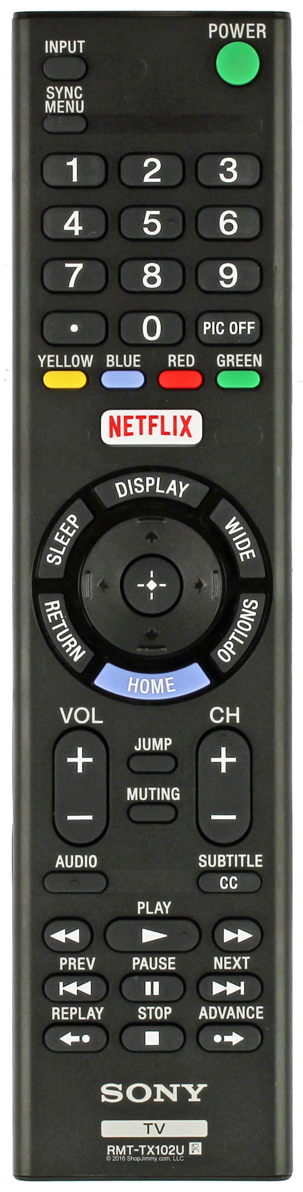 Sony 1-492-980-21 (RMT-TX102U) Remote Control KDL-32W600D KDL-40W650D - Open Bag