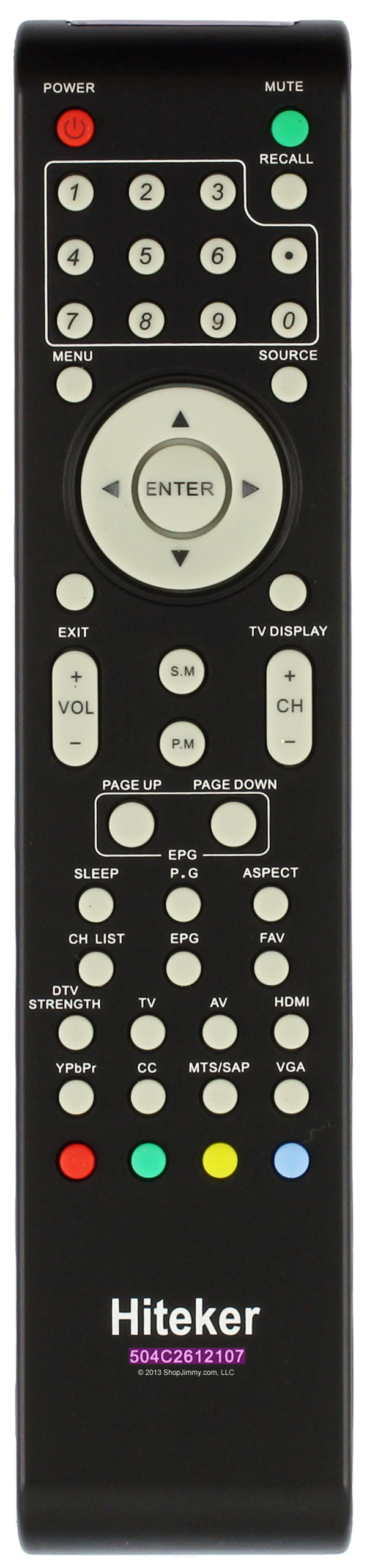 Hiteker 504C2612107 Remote Control